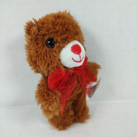 Happy Valentine's Day Mini Novelty Plush Bear Romance Love Anniversary Red Bow - Picture 4 of 15